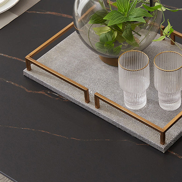 Modern Kitchen Black Sintered Stone Furniture of Standard Height Formal Dining¬†Room¬†Table¬†Set Clearhalo 'Dining Room Sets' 'Dining Tables & Seating' 'dining_room_set' 'furn' 'furn_dining_room_set' 'Furniture' 'furniture_dining_room_set' 'Kitchen & Dining Furniture' 'kitchen&dining_furn' 'kitchen' 3503883