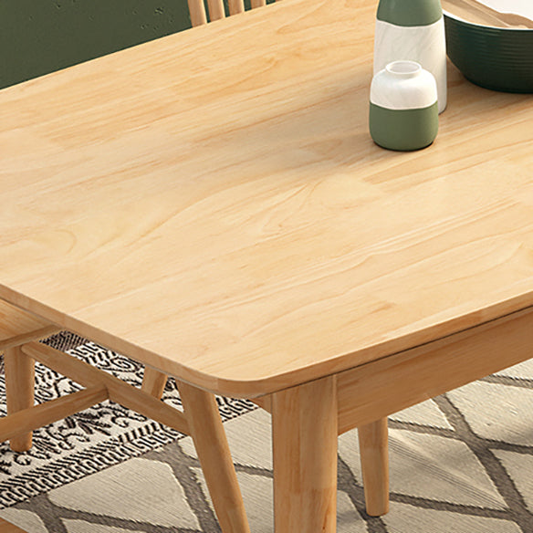 Modern Solid Wood Rectangle Shape Dining Furniture with 4 Wood Legs for Kitchen Clearhalo 'Dining Room Sets' 'Dining Tables & Seating' 'dining_room_set' 'furn' 'furn_dining_room_set' 'Furniture' 'furniture_dining_room_set' 'Kitchen & Dining Furniture' 'kitchen&dining_furn' 'kitchen' 3503887
