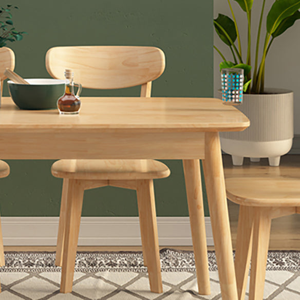 Modern Solid Wood Rectangle Shape Dining Furniture with 4 Wood Legs for Kitchen Clearhalo 'Dining Room Sets' 'Dining Tables & Seating' 'dining_room_set' 'furn' 'furn_dining_room_set' 'Furniture' 'furniture_dining_room_set' 'Kitchen & Dining Furniture' 'kitchen&dining_furn' 'kitchen' 3503888