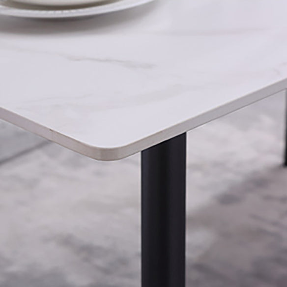 Modern Sintered Stone Dining Table Set White Rectangle Formal Dining Set Clearhalo 'Dining Room Sets' 'Dining Tables & Seating' 'dining_room_set' 'furn' 'furn_dining_room_set' 'Furniture' 'furniture_dining_room_set' 'Kitchen & Dining Furniture' 'kitchen&dining_furn' 'kitchen' 3503893