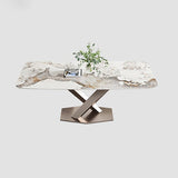 Modern Kitchen Dining Room Set with Sintered Stone Top and Gold Base Dining Furniture Set Clearhalo 'Dining Room Sets' 'Dining Tables & Seating' 'dining_room_set' 'furn' 'furn_dining_room_set' 'Furniture' 'furniture_dining_room_set' 'Kitchen & Dining Furniture' 'kitchen&dining_furn' 'kitchen' 3503904