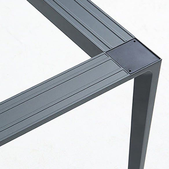 Standard Sintered Stone Top Dining Set with 4 Black Metallic Legs for Dining Furniture Clearhalo 'Dining Room Sets' 'Dining Tables & Seating' 'dining_room_set' 'furn' 'furn_dining_room_set' 'Furniture' 'furniture_dining_room_set' 'Kitchen & Dining Furniture' 'kitchen&dining_furn' 'kitchen' 3503908