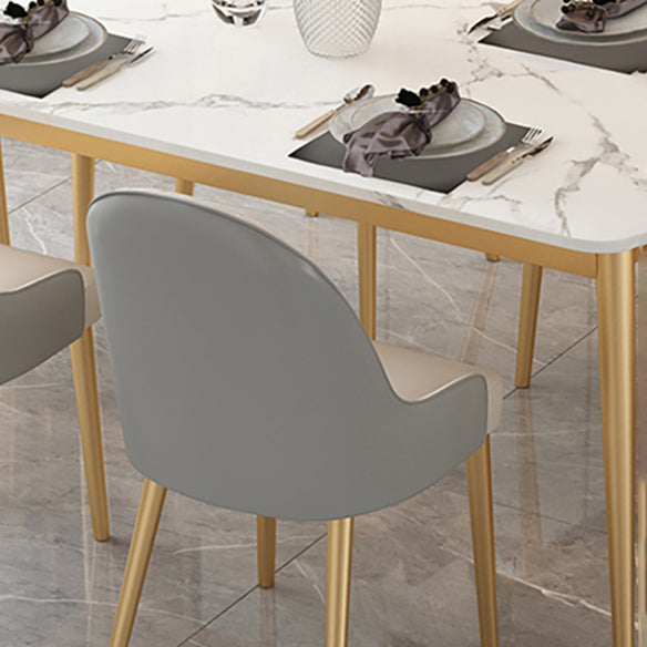Glam Sintered Stone Dining Room Set Standard Height with 4 Legs Base Dining Furniture Clearhalo 'Dining Room Sets' 'Dining Tables & Seating' 'dining_room_set' 'furn' 'furn_dining_room_set' 'Furniture' 'furniture_dining_room_set' 'Kitchen & Dining Furniture' 'kitchen&dining_furn' 'kitchen' 3503910