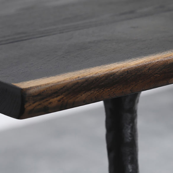 Industrial Style Solid Wood Dining Set with Rectangle Shape Table and 4 Legs Base for Home Use Clearhalo 'Dining Room Sets' 'Dining Tables & Seating' 'dining_room_set' 'Furniture' 'furniture_dining_room_set' 'Kitchen & Dining Furniture' 'kitchen&dining_furn' 'kitchen' 3503938