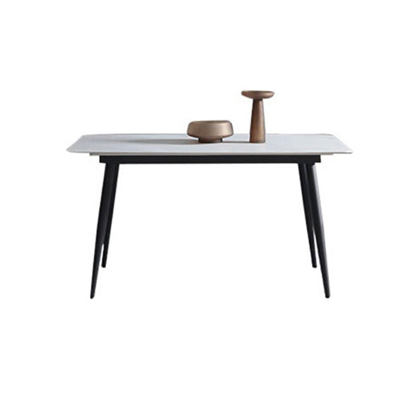 Glam Style Sintered Stone Dining Table with Rectangle Shape Standard Height Table for Home Use Table Only Clearhalo 'Dining Room Sets' 'Dining Tables & Seating' 'dining_room_set' 'Furniture' 'furniture_dining_room_set' 'Kitchen & Dining Furniture' 'kitchen&dining_furn' 'kitchen' 3503949