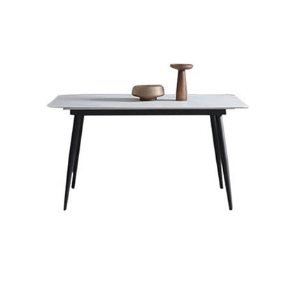 Glam Style Sintered Stone Dining Table with Rectangle Shape Standard Height Table for Home Use Table Only Clearhalo 'Dining Room Sets' 'Dining Tables & Seating' 'dining_room_set' 'Furniture' 'furniture_dining_room_set' 'Kitchen & Dining Furniture' 'kitchen&dining_furn' 'kitchen' 3503949