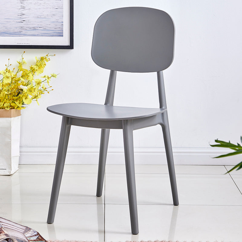 Contemporary Style Plastic Dining Chairs Multicolor Open Back Side Chair Grey 1 Piece Clearhalo ' kitchen&dining_furn' 'Dining Chairs' 'Dining Tables & Seating' 'dining_chair' 'furn' 'furn_dining_chair' 'Furniture' 'furniture_dining_chair' 'Kitchen & Dining Furniture' 'kitchen' 3517015