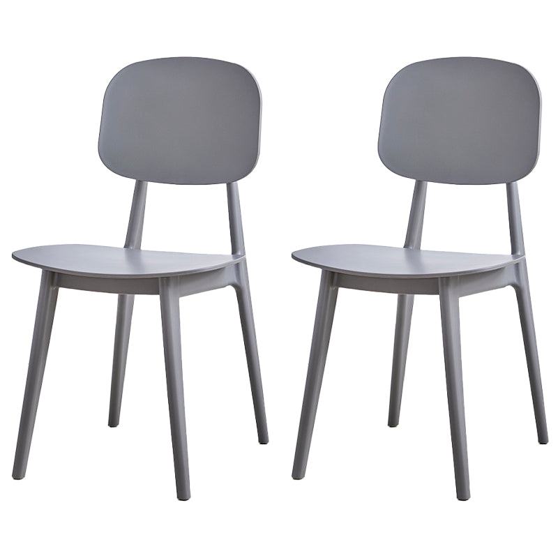 Contemporary Style Plastic Dining Chairs Multicolor Open Back Side Chair Grey 2 Piece Set Clearhalo ' kitchen&dining_furn' 'Dining Chairs' 'Dining Tables & Seating' 'dining_chair' 'furn' 'furn_dining_chair' 'Furniture' 'furniture_dining_chair' 'Kitchen & Dining Furniture' 'kitchen' 3517016