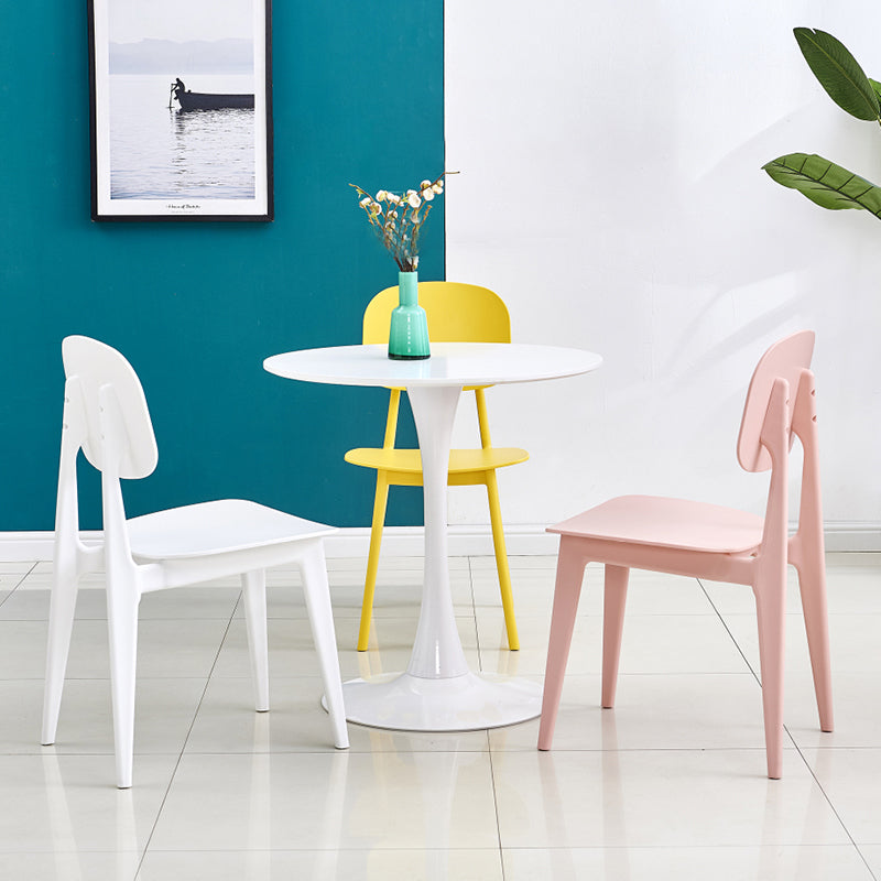 Contemporary Style Plastic Dining Chairs Multicolor Open Back Side Chair Clearhalo ' kitchen&dining_furn' 'Dining Chairs' 'Dining Tables & Seating' 'dining_chair' 'furn' 'furn_dining_chair' 'Furniture' 'furniture_dining_chair' 'Kitchen & Dining Furniture' 'kitchen' 3517019