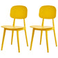 Contemporary Style Plastic Dining Chairs Multicolor Open Back Side Chair Yellow 2 Piece Set Clearhalo ' kitchen&dining_furn' 'Dining Chairs' 'Dining Tables & Seating' 'dining_chair' 'furn' 'furn_dining_chair' 'Furniture' 'furniture_dining_chair' 'Kitchen & Dining Furniture' 'kitchen' 3517023