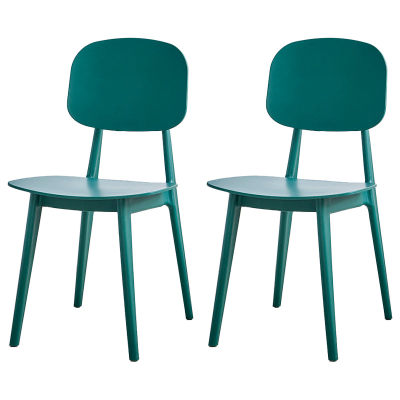 Contemporary Style Plastic Dining Chairs Multicolor Open Back Side Chair Green 2 Piece Set Clearhalo ' kitchen&dining_furn' 'Dining Chairs' 'Dining Tables & Seating' 'dining_chair' 'furn' 'furn_dining_chair' 'Furniture' 'furniture_dining_chair' 'Kitchen & Dining Furniture' 'kitchen' 3517029