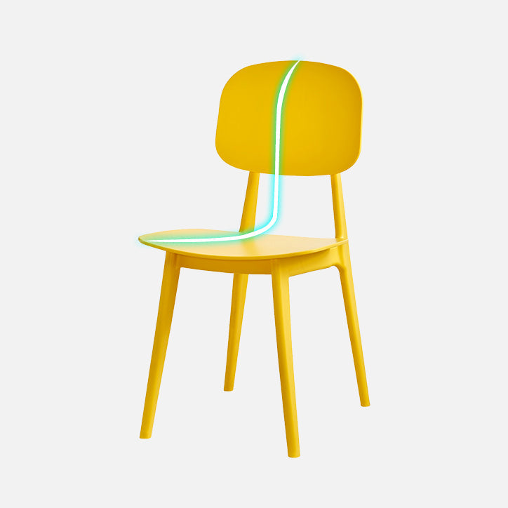 Contemporary Style Plastic Dining Chairs Multicolor Open Back Side Chair Clearhalo ' kitchen&dining_furn' 'Dining Chairs' 'Dining Tables & Seating' 'dining_chair' 'furn' 'furn_dining_chair' 'Furniture' 'furniture_dining_chair' 'Kitchen & Dining Furniture' 'kitchen' 3517030