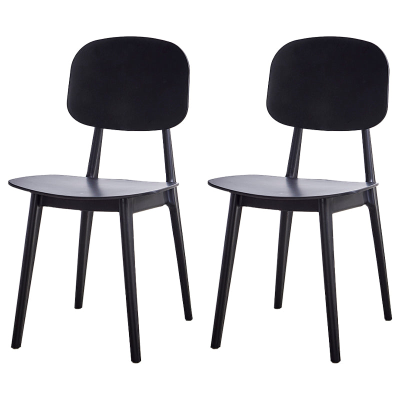 Contemporary Style Plastic Dining Chairs Multicolor Open Back Side Chair Black 2 Piece Set Clearhalo ' kitchen&dining_furn' 'Dining Chairs' 'Dining Tables & Seating' 'dining_chair' 'furn' 'furn_dining_chair' 'Furniture' 'furniture_dining_chair' 'Kitchen & Dining Furniture' 'kitchen' 3517033