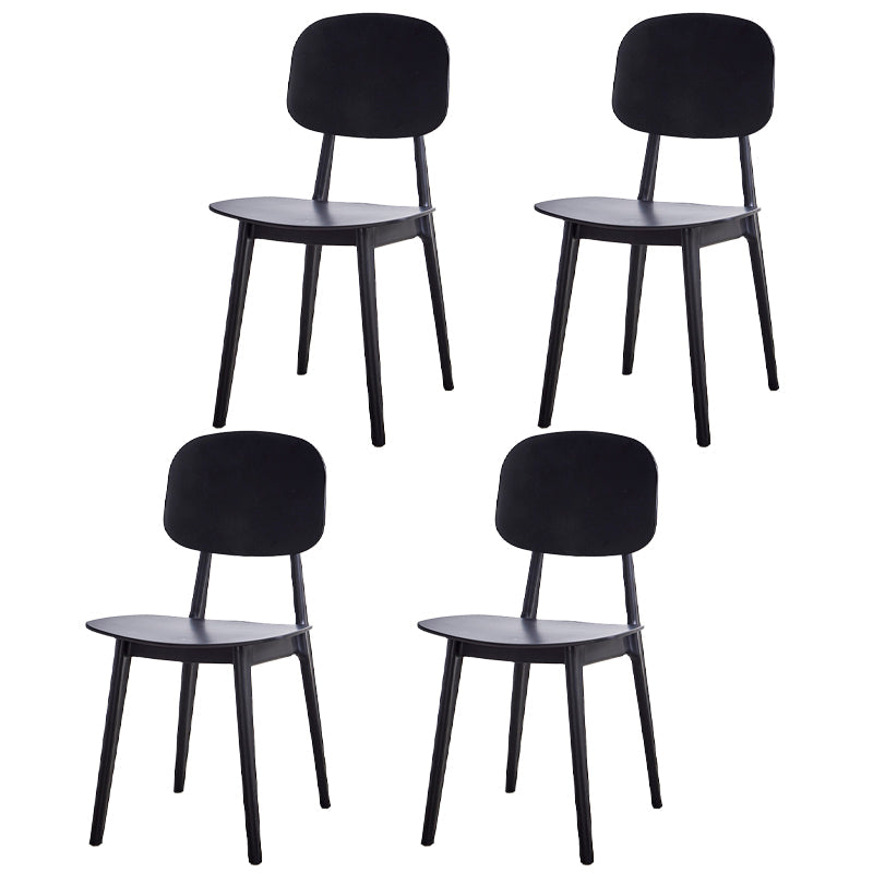 Contemporary Style Plastic Dining Chairs Multicolor Open Back Side Chair Black 4 Piece Set Clearhalo ' kitchen&dining_furn' 'Dining Chairs' 'Dining Tables & Seating' 'dining_chair' 'furn' 'furn_dining_chair' 'Furniture' 'furniture_dining_chair' 'Kitchen & Dining Furniture' 'kitchen' 3517034