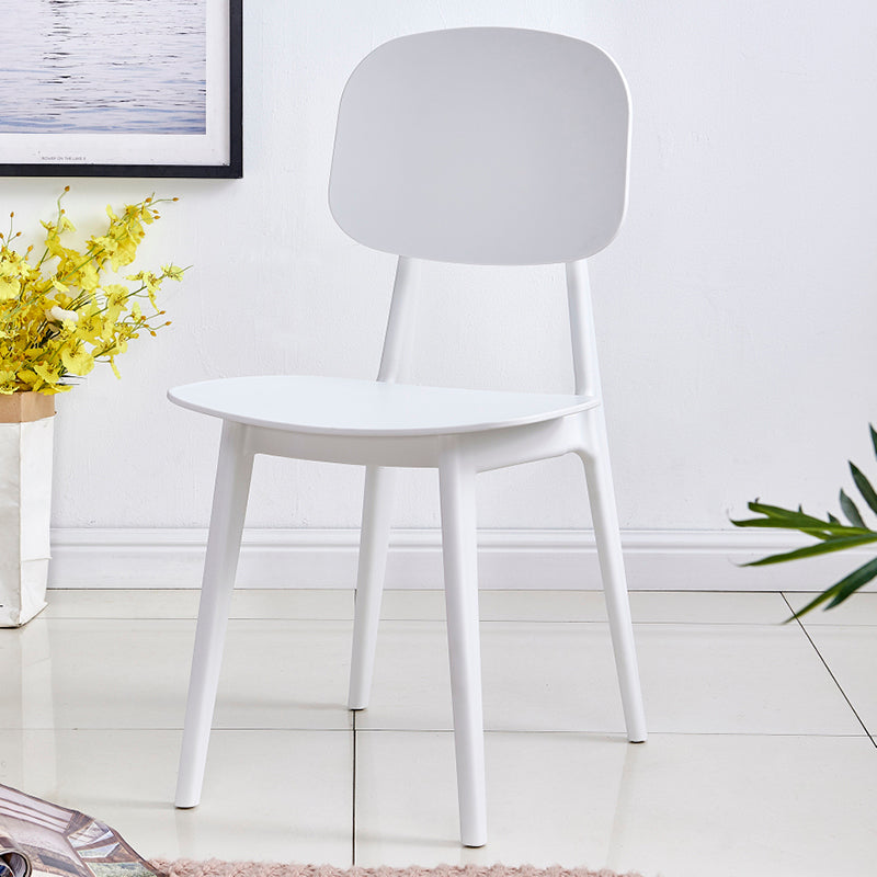 Contemporary Style Plastic Dining Chairs Multicolor Open Back Side Chair White 1 Piece Clearhalo ' kitchen&dining_furn' 'Dining Chairs' 'Dining Tables & Seating' 'dining_chair' 'furn' 'furn_dining_chair' 'Furniture' 'furniture_dining_chair' 'Kitchen & Dining Furniture' 'kitchen' 3517035