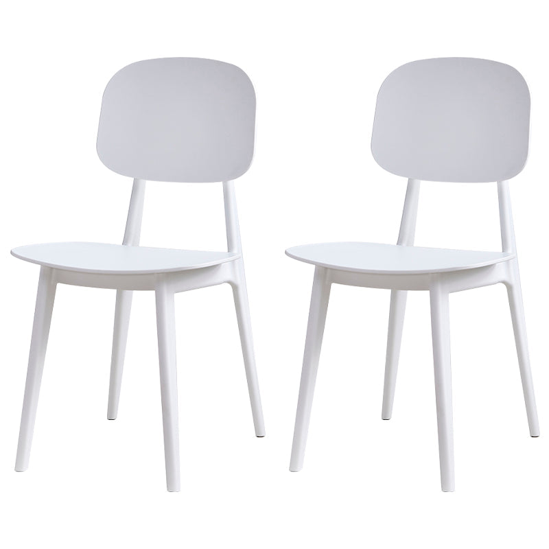Contemporary Style Plastic Dining Chairs Multicolor Open Back Side Chair White 2 Piece Set Clearhalo ' kitchen&dining_furn' 'Dining Chairs' 'Dining Tables & Seating' 'dining_chair' 'furn' 'furn_dining_chair' 'Furniture' 'furniture_dining_chair' 'Kitchen & Dining Furniture' 'kitchen' 3517036