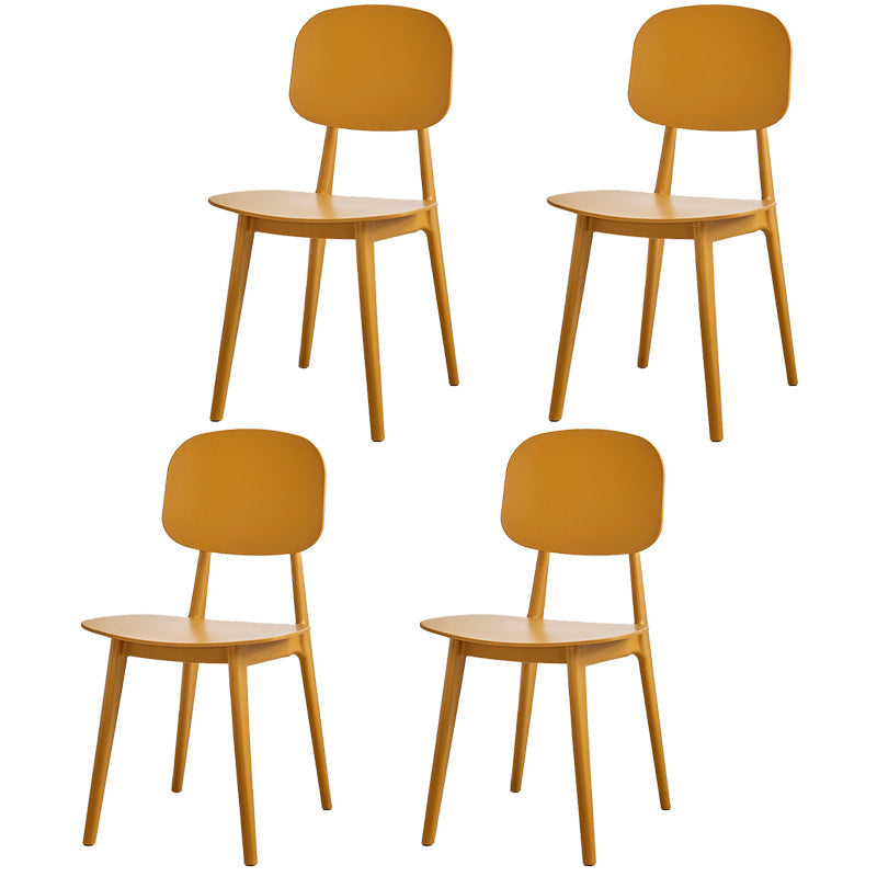 Contemporary Style Plastic Dining Chairs Multicolor Open Back Side Chair Ginger 4 Piece Set Clearhalo ' kitchen&dining_furn' 'Dining Chairs' 'Dining Tables & Seating' 'dining_chair' 'furn' 'furn_dining_chair' 'Furniture' 'furniture_dining_chair' 'Kitchen & Dining Furniture' 'kitchen' 3517040