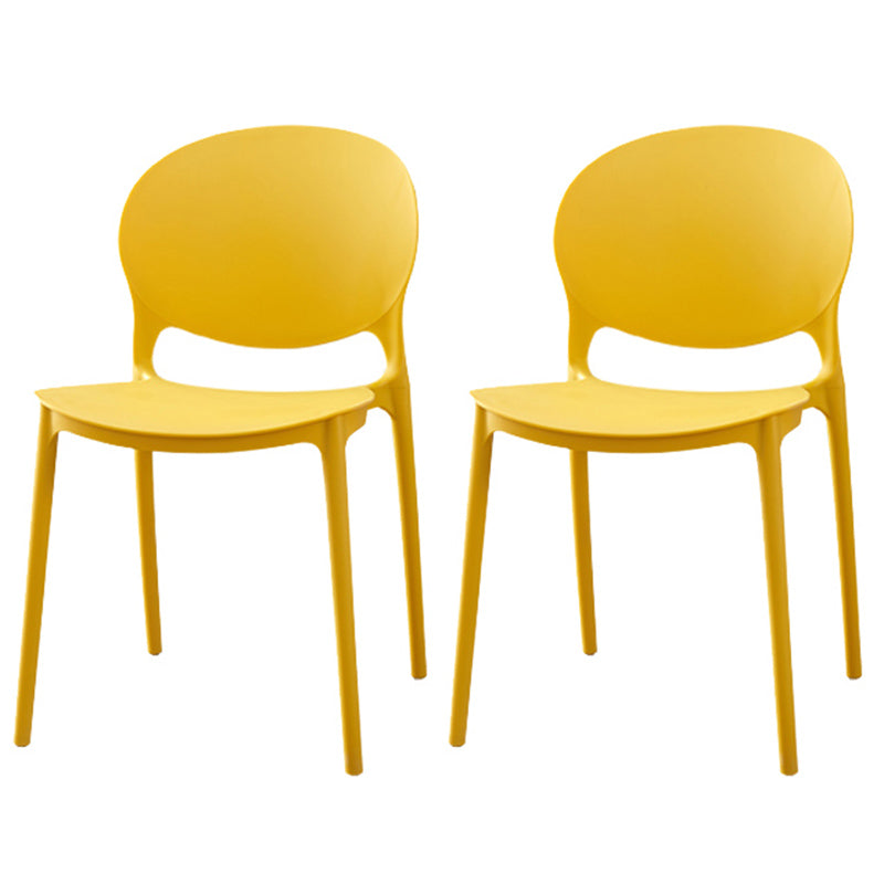 Plastic Indoor Chair 32''H Open Back Dining Side Chair for Restaurant Bedroom Yellow 2 Piece Set Clearhalo ' kitchen&dining_furn' 'Dining Chairs' 'Dining Tables & Seating' 'dining_chair' 'furn' 'furn_dining_chair' 'Furniture' 'furniture_dining_chair' 'Kitchen & Dining Furniture' 'kitchen' 3517051