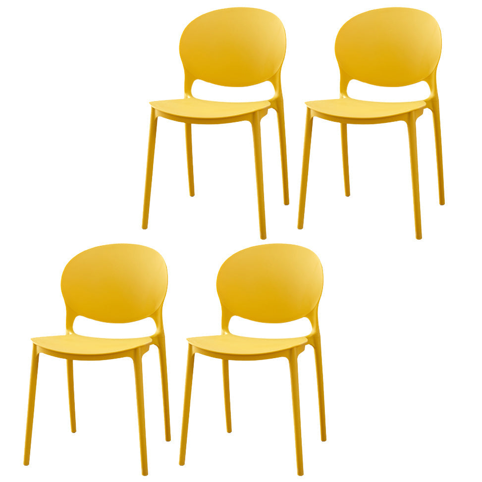 Plastic Indoor Chair 32''H Open Back Dining Side Chair for Restaurant Bedroom Yellow 4 Piece Set Clearhalo ' kitchen&dining_furn' 'Dining Chairs' 'Dining Tables & Seating' 'dining_chair' 'furn' 'furn_dining_chair' 'Furniture' 'furniture_dining_chair' 'Kitchen & Dining Furniture' 'kitchen' 3517053