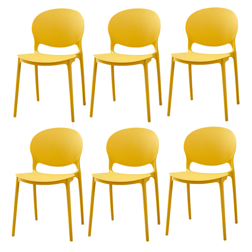 Plastic Indoor Chair 32''H Open Back Dining Side Chair for Restaurant Bedroom Yellow 6 Piece Set Clearhalo ' kitchen&dining_furn' 'Dining Chairs' 'Dining Tables & Seating' 'dining_chair' 'furn' 'furn_dining_chair' 'Furniture' 'furniture_dining_chair' 'Kitchen & Dining Furniture' 'kitchen' 3517055