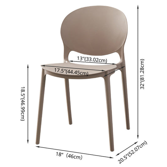 Plastic Indoor Chair 32''H Open Back Dining Side Chair for Restaurant Bedroom Clearhalo ' kitchen&dining_furn' 'Dining Chairs' 'Dining Tables & Seating' 'dining_chair' 'furn' 'furn_dining_chair' 'Furniture' 'furniture_dining_chair' 'Kitchen & Dining Furniture' 'kitchen' 3517060