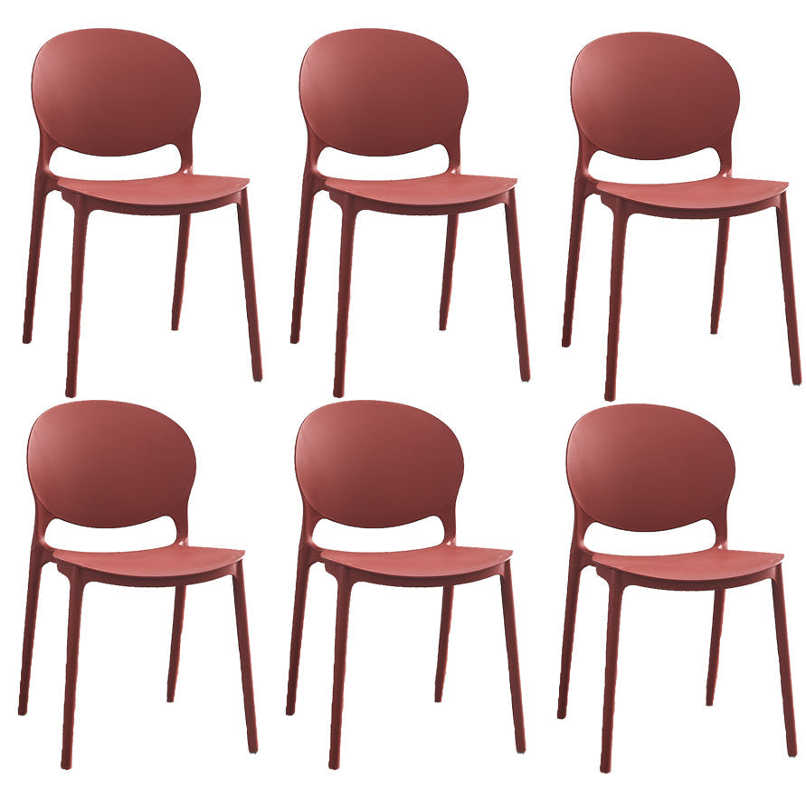 Plastic Indoor Chair 32''H Open Back Dining Side Chair for Restaurant Bedroom Burgundy 6 Piece Set Clearhalo ' kitchen&dining_furn' 'Dining Chairs' 'Dining Tables & Seating' 'dining_chair' 'furn' 'furn_dining_chair' 'Furniture' 'furniture_dining_chair' 'Kitchen & Dining Furniture' 'kitchen' 3517061