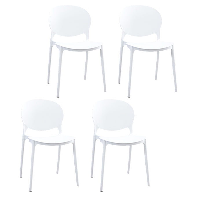 Plastic Indoor Chair 32''H Open Back Dining Side Chair for Restaurant Bedroom White 4 Piece Set Clearhalo ' kitchen&dining_furn' 'Dining Chairs' 'Dining Tables & Seating' 'dining_chair' 'furn' 'furn_dining_chair' 'Furniture' 'furniture_dining_chair' 'Kitchen & Dining Furniture' 'kitchen' 3517063
