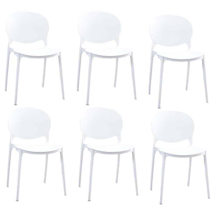 Plastic Indoor Chair 32''H Open Back Dining Side Chair for Restaurant Bedroom White 6 Piece Set Clearhalo ' kitchen&dining_furn' 'Dining Chairs' 'Dining Tables & Seating' 'dining_chair' 'furn' 'furn_dining_chair' 'Furniture' 'furniture_dining_chair' 'Kitchen & Dining Furniture' 'kitchen' 3517064