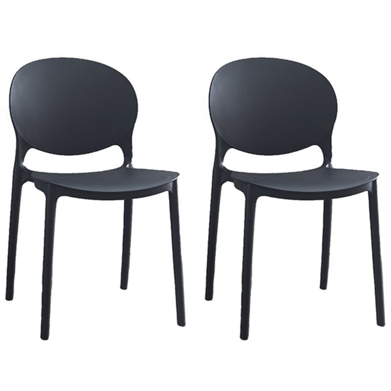 Plastic Indoor Chair 32''H Open Back Dining Side Chair for Restaurant Bedroom Black 2 Piece Set Clearhalo ' kitchen&dining_furn' 'Dining Chairs' 'Dining Tables & Seating' 'dining_chair' 'furn' 'furn_dining_chair' 'Furniture' 'furniture_dining_chair' 'Kitchen & Dining Furniture' 'kitchen' 3517065