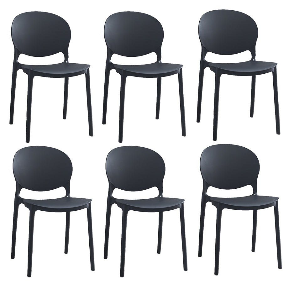 Plastic Indoor Chair 32''H Open Back Dining Side Chair for Restaurant Bedroom Black 6 Piece Set Clearhalo ' kitchen&dining_furn' 'Dining Chairs' 'Dining Tables & Seating' 'dining_chair' 'furn' 'furn_dining_chair' 'Furniture' 'furniture_dining_chair' 'Kitchen & Dining Furniture' 'kitchen' 3517067