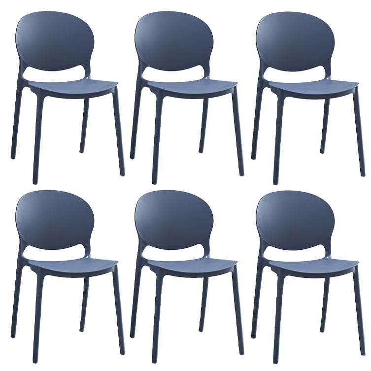 Plastic Indoor Chair 32''H Open Back Dining Side Chair for Restaurant Bedroom Gray Blue 6 Piece Set Clearhalo ' kitchen&dining_furn' 'Dining Chairs' 'Dining Tables & Seating' 'dining_chair' 'furn' 'furn_dining_chair' 'Furniture' 'furniture_dining_chair' 'Kitchen & Dining Furniture' 'kitchen' 3517073