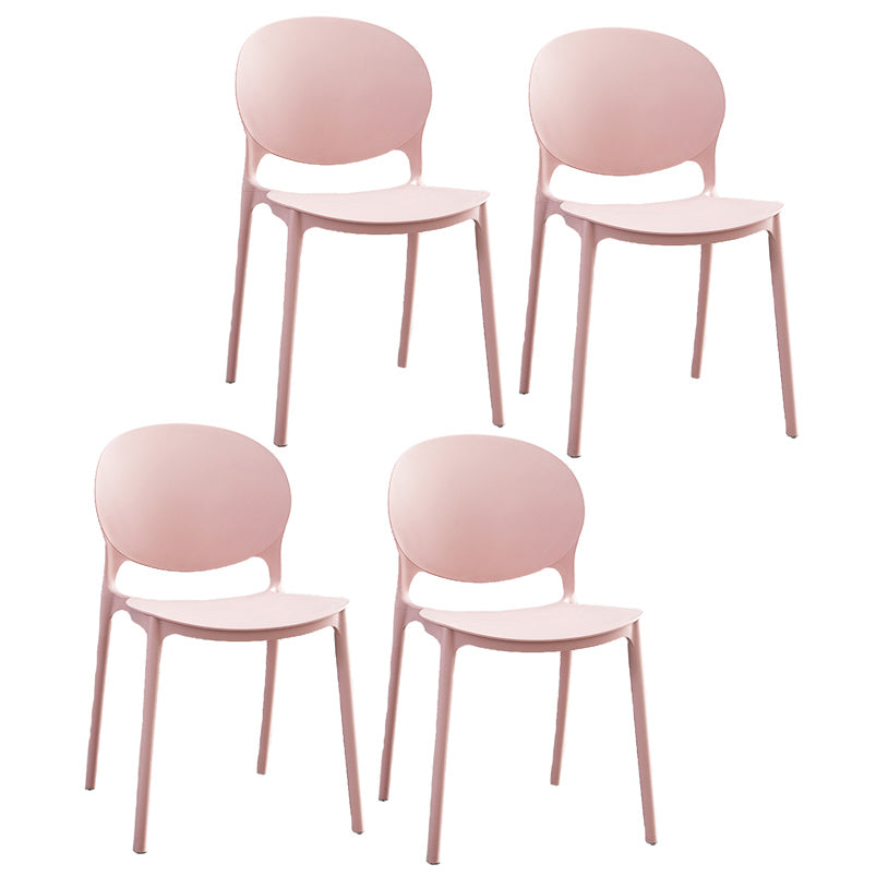 Plastic Indoor Chair 32''H Open Back Dining Side Chair for Restaurant Bedroom Pink 4 Piece Set Clearhalo ' kitchen&dining_furn' 'Dining Chairs' 'Dining Tables & Seating' 'dining_chair' 'furn' 'furn_dining_chair' 'Furniture' 'furniture_dining_chair' 'Kitchen & Dining Furniture' 'kitchen' 3517075