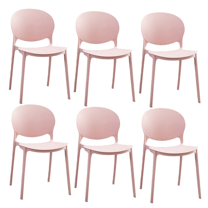 Plastic Indoor Chair 32''H Open Back Dining Side Chair for Restaurant Bedroom Pink 6 Piece Set Clearhalo ' kitchen&dining_furn' 'Dining Chairs' 'Dining Tables & Seating' 'dining_chair' 'furn' 'furn_dining_chair' 'Furniture' 'furniture_dining_chair' 'Kitchen & Dining Furniture' 'kitchen' 3517076