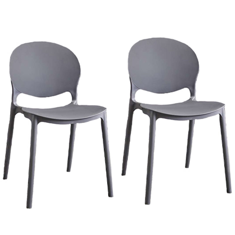 Plastic Indoor Chair 32''H Open Back Dining Side Chair for Restaurant Bedroom Grey 2 Piece Set Clearhalo ' kitchen&dining_furn' 'Dining Chairs' 'Dining Tables & Seating' 'dining_chair' 'furn' 'furn_dining_chair' 'Furniture' 'furniture_dining_chair' 'Kitchen & Dining Furniture' 'kitchen' 3517080