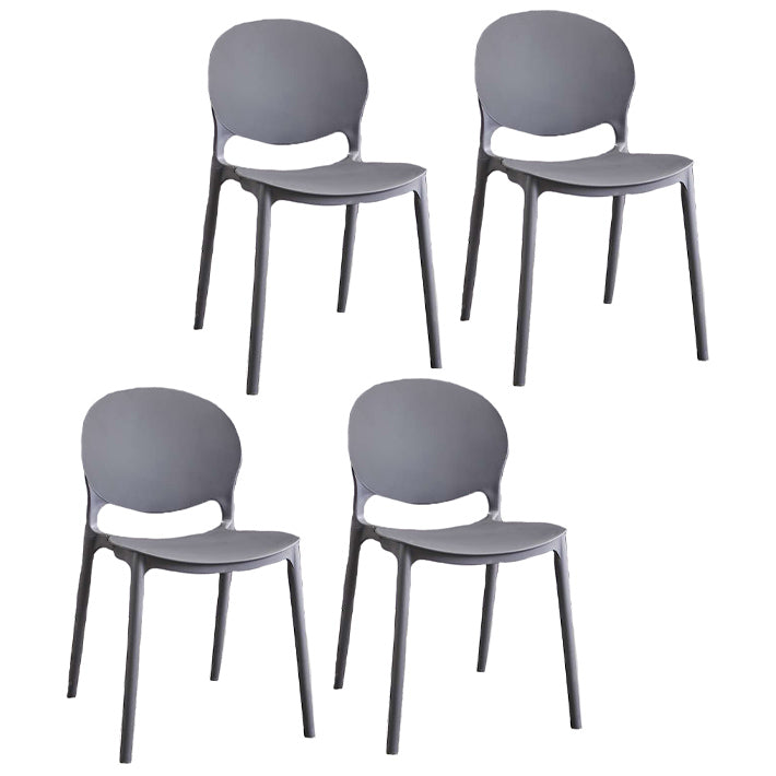 Plastic Indoor Chair 32''H Open Back Dining Side Chair for Restaurant Bedroom Grey 4 Piece Set Clearhalo ' kitchen&dining_furn' 'Dining Chairs' 'Dining Tables & Seating' 'dining_chair' 'furn' 'furn_dining_chair' 'Furniture' 'furniture_dining_chair' 'Kitchen & Dining Furniture' 'kitchen' 3517081