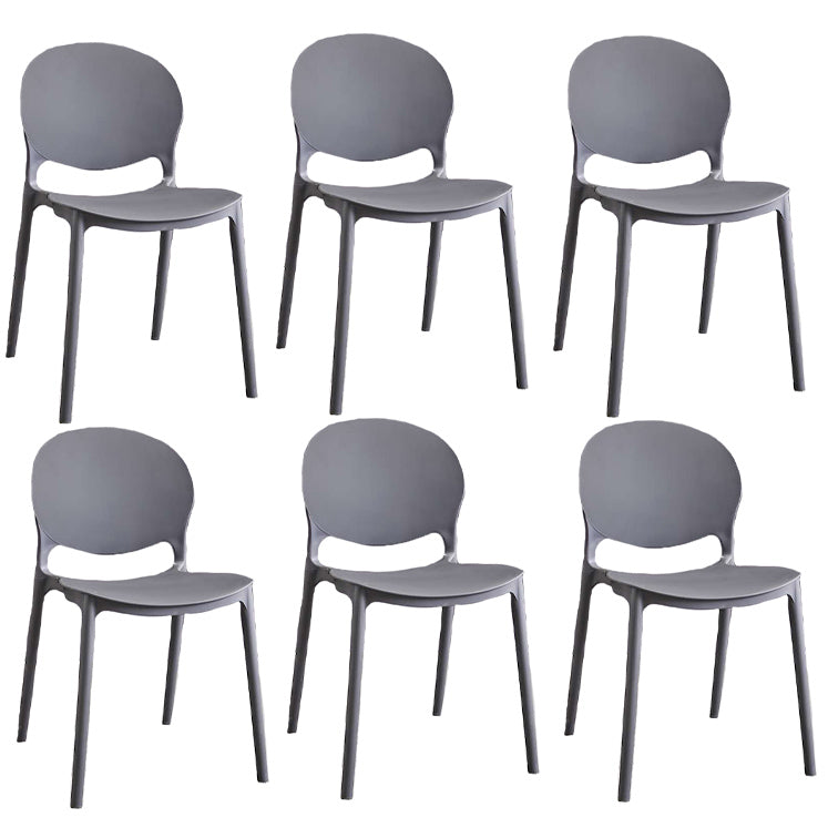 Plastic Indoor Chair 32''H Open Back Dining Side Chair for Restaurant Bedroom Grey 6 Piece Set Clearhalo ' kitchen&dining_furn' 'Dining Chairs' 'Dining Tables & Seating' 'dining_chair' 'furn' 'furn_dining_chair' 'Furniture' 'furniture_dining_chair' 'Kitchen & Dining Furniture' 'kitchen' 3517082