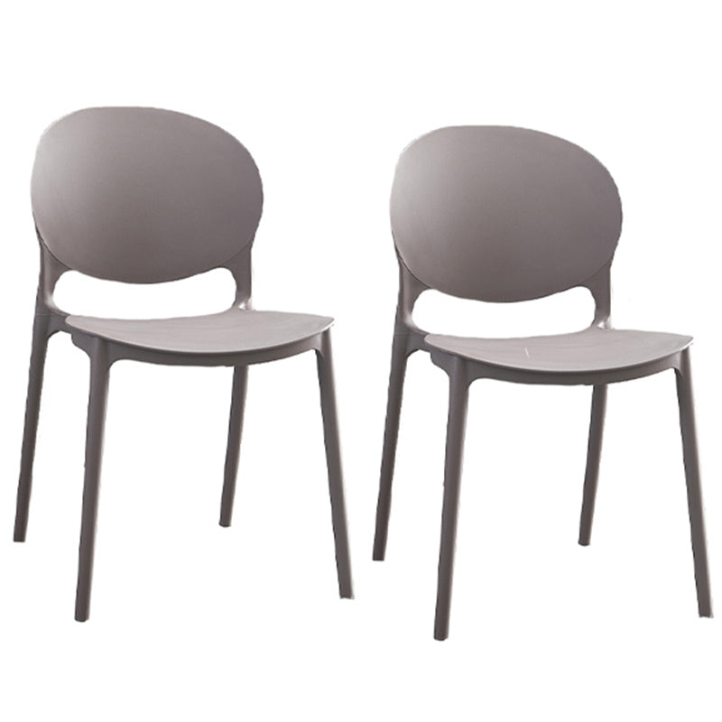 Plastic Indoor Chair 32''H Open Back Dining Side Chair for Restaurant Bedroom Gray-White 2 Piece Set Clearhalo ' kitchen&dining_furn' 'Dining Chairs' 'Dining Tables & Seating' 'dining_chair' 'furn' 'furn_dining_chair' 'Furniture' 'furniture_dining_chair' 'Kitchen & Dining Furniture' 'kitchen' 3517083
