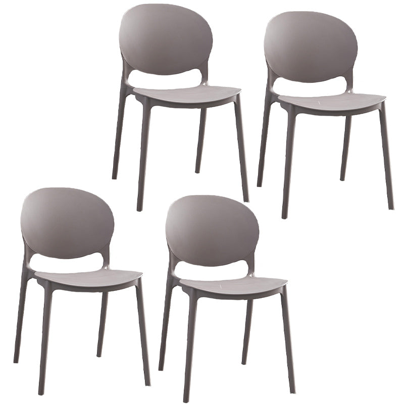 Plastic Indoor Chair 32''H Open Back Dining Side Chair for Restaurant Bedroom Gray-White 4 Piece Set Clearhalo ' kitchen&dining_furn' 'Dining Chairs' 'Dining Tables & Seating' 'dining_chair' 'furn' 'furn_dining_chair' 'Furniture' 'furniture_dining_chair' 'Kitchen & Dining Furniture' 'kitchen' 3517084