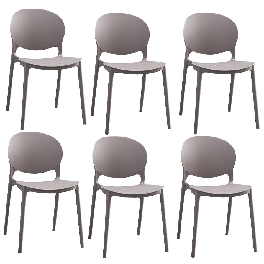 Plastic Indoor Chair 32''H Open Back Dining Side Chair for Restaurant Bedroom Gray-White 6 Piece Set Clearhalo ' kitchen&dining_furn' 'Dining Chairs' 'Dining Tables & Seating' 'dining_chair' 'furn' 'furn_dining_chair' 'Furniture' 'furniture_dining_chair' 'Kitchen & Dining Furniture' 'kitchen' 3517085