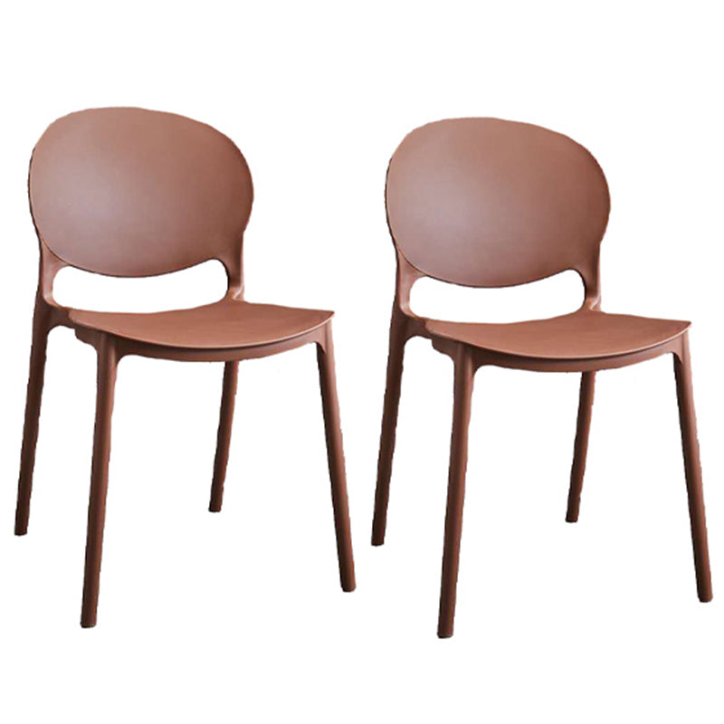 Plastic Indoor Chair 32''H Open Back Dining Side Chair for Restaurant Bedroom Brown 2 Piece Set Clearhalo ' kitchen&dining_furn' 'Dining Chairs' 'Dining Tables & Seating' 'dining_chair' 'furn' 'furn_dining_chair' 'Furniture' 'furniture_dining_chair' 'Kitchen & Dining Furniture' 'kitchen' 3517086