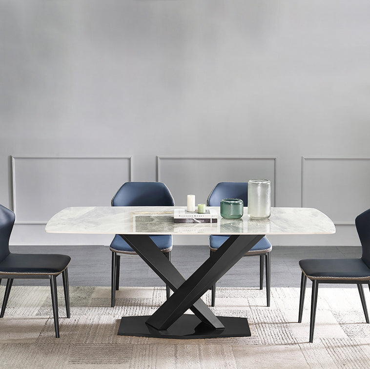 Contemporary Gray Standard Dining Set Rectangle Shape Sintered Stone Dining Set for Kitchen Clearhalo 'Dining Room Sets' 'Dining Tables & Seating' 'dining_room_set' 'furn' 'furn_dining_room_set' 'Furniture' 'furniture_dining_room_set' 'Kitchen & Dining Furniture' 'kitchen&dining_furn' 'kitchen' 3517998