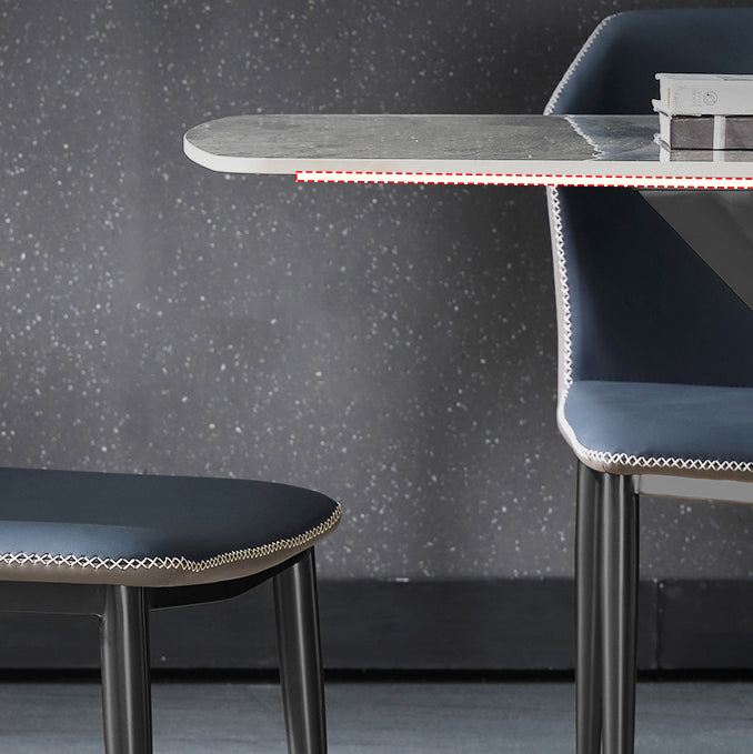 Contemporary Gray Standard Dining Set Rectangle Shape Sintered Stone Dining Set for Kitchen Clearhalo 'Dining Room Sets' 'Dining Tables & Seating' 'dining_room_set' 'furn' 'furn_dining_room_set' 'Furniture' 'furniture_dining_room_set' 'Kitchen & Dining Furniture' 'kitchen&dining_furn' 'kitchen' 3518002