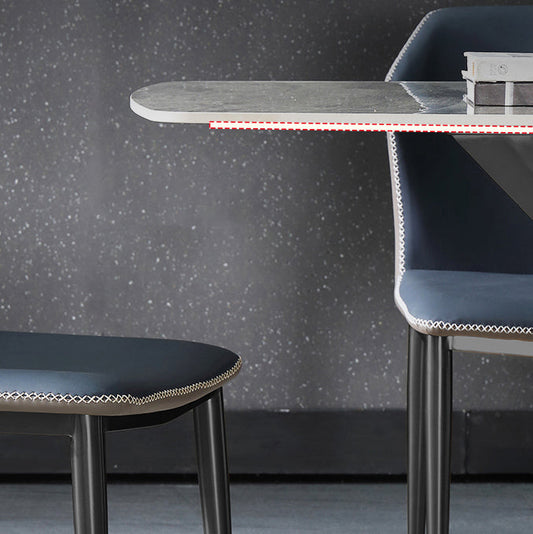 Contemporary Gray Standard Dining Set Rectangle Shape Sintered Stone Dining Set for Kitchen Clearhalo 'Dining Room Sets' 'Dining Tables & Seating' 'dining_room_set' 'furn' 'furn_dining_room_set' 'Furniture' 'furniture_dining_room_set' 'Kitchen & Dining Furniture' 'kitchen&dining_furn' 'kitchen' 3518002