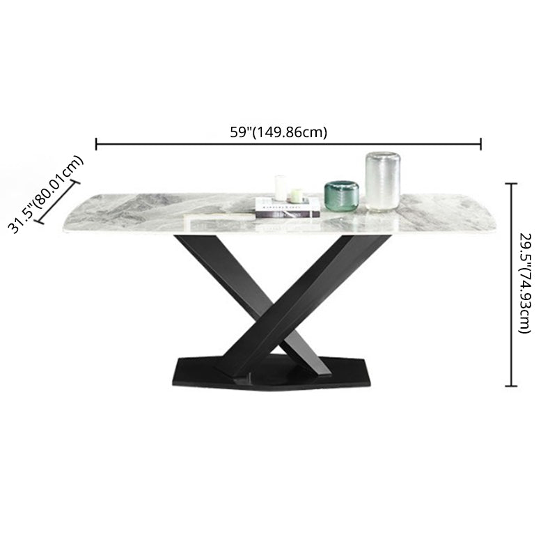 Contemporary Gray Standard Dining Set Rectangle Shape Sintered Stone Dining Set for Kitchen Clearhalo 'Dining Room Sets' 'Dining Tables & Seating' 'dining_room_set' 'furn' 'furn_dining_room_set' 'Furniture' 'furniture_dining_room_set' 'Kitchen & Dining Furniture' 'kitchen&dining_furn' 'kitchen' 3518006