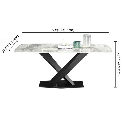 Contemporary Gray Standard Dining Set Rectangle Shape Sintered Stone Dining Set for Kitchen Clearhalo 'Dining Room Sets' 'Dining Tables & Seating' 'dining_room_set' 'furn' 'furn_dining_room_set' 'Furniture' 'furniture_dining_room_set' 'Kitchen & Dining Furniture' 'kitchen&dining_furn' 'kitchen' 3518006