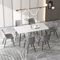 Contemporary Sintered Stone Top Stand Rectangular Dining Set White Standard Dining Set for Kitchen Clearhalo 'Dining Room Sets' 'Dining Tables & Seating' 'dining_room_set' 'furn' 'furn_dining_room_set' 'Furniture' 'furniture_dining_room_set' 'Kitchen & Dining Furniture' 'kitchen&dining_furn' 'kitchen' 3518012