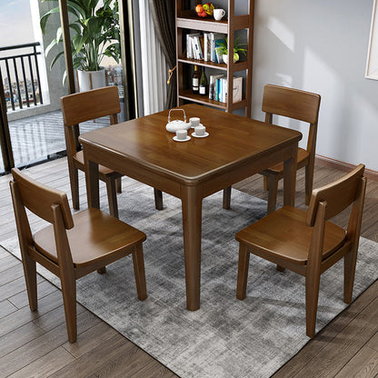 Traditional Style Standard Height Solid Wood Dining Table Rectangle Dining Room Set For Home 5 Piece Set Clearhalo 'Dining Room Sets' 'Dining Tables & Seating' 'dining_room_set' 'furn' 'furn_dining_room_set' 'Furniture' 'furniture_dining_room_set' 'Kitchen & Dining Furniture' 'kitchen&dining_furn' 'kitchen' 3518048