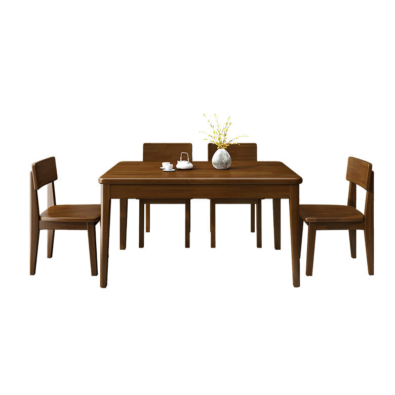 Traditional Style Standard Height Solid Wood Dining Table Rectangle Dining Room Set For Home Clearhalo 'Dining Room Sets' 'Dining Tables & Seating' 'dining_room_set' 'furn' 'furn_dining_room_set' 'Furniture' 'furniture_dining_room_set' 'Kitchen & Dining Furniture' 'kitchen&dining_furn' 'kitchen' 3518049