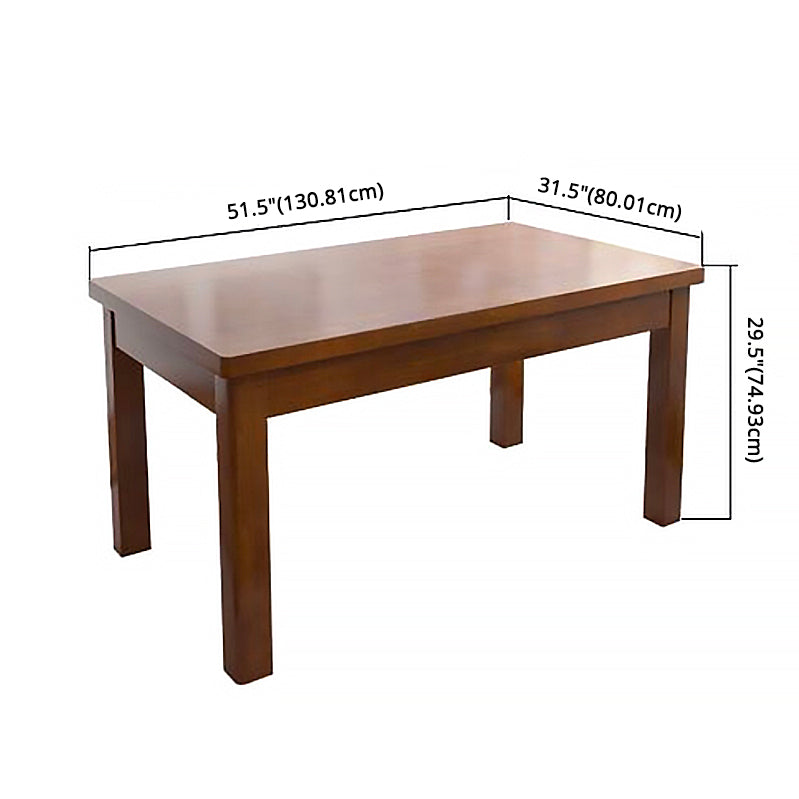 Traditional Style Standard Height Solid Wood Dining Table Rectangle Dining Room Set For Home Clearhalo 'Dining Room Sets' 'Dining Tables & Seating' 'dining_room_set' 'furn' 'furn_dining_room_set' 'Furniture' 'furniture_dining_room_set' 'Kitchen & Dining Furniture' 'kitchen&dining_furn' 'kitchen' 3518052