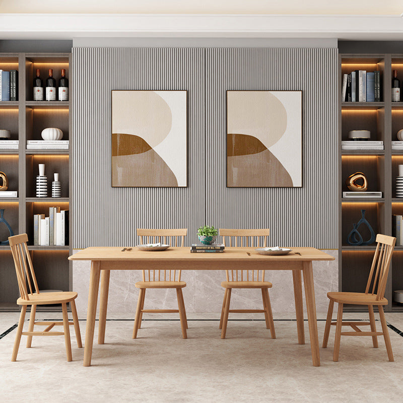 Modern Solid Wood Standard Dining Set Natural for Kitchen Dining Set with 4 Legs Base Clearhalo 'Dining Room Sets' 'Dining Tables & Seating' 'dining_room_set' 'furn' 'furn_dining_room_set' 'Furniture' 'furniture_dining_room_set' 'Kitchen & Dining Furniture' 'kitchen&dining_furn' 'kitchen' 3518072